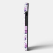 モノグラム 名前 紫 ピンク 花 エレガント Case-Mate iPhoneケース (裏面 / 左)