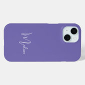 モノグラム 名前 紫 白 シンプル おしゃれ Case-Mate iPhoneケース (裏面 (横))