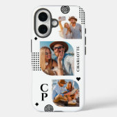 モノグラム 名前 3枚フォトコラージュ トレンディ モダン Case-Mate iPhoneケース (裏面)