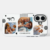 モノグラム 名前 3枚フォトコラージュ トレンディ モダン Case-Mate iPhoneケース (裏面 (横))