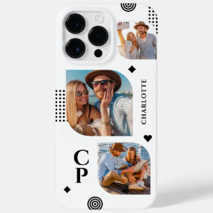 モノグラム 名前 3枚フォトコラージュ モダン おしゃれ Case-Mate iPhone 14 PRO MAXケース
