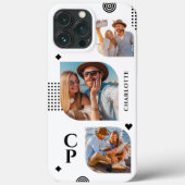 モノグラム 名前 3枚フォトコラージュ モダン おしゃれ Case-Mate iPhoneケース (裏面)