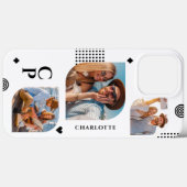 モノグラム 名前 3枚フォトコラージュ モダン おしゃれ Case-Mate iPhoneケース (裏面 (横))