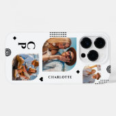 モノグラム 名前 3枚フォトコラージュ モダン Case-Mate iPhoneケース (裏面 (横))