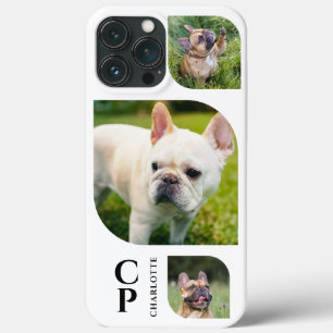 モノグラム 名前 3枚 フォトコラージュ シンプル モダン iPhone 13 PRO MAXケース