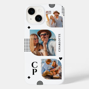 モノグラム 名前 3枚 フォトコラージュ モダン トレンディ Case-Mate iPhone 14ケース
