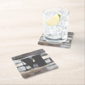 モノグラム |地球と煙I スクエアペーパーコースター (インサイチュ)