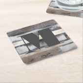 モノグラム |地球と煙I スクエアペーパーコースター (アングル)