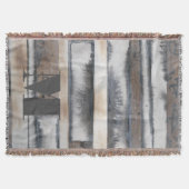 モノグラム |地球と煙I スローブランケット (正面)