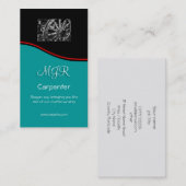 モノグラム、大工ビジネス、レッドスウッシュ 名刺 (正面/裏面)