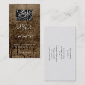 モノグラム、大工ビジネス、革効果 名刺 (正面/裏面)