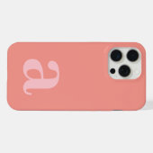 モノグラム 大文字 ピンク シンプル iPhoneケース (裏面横)