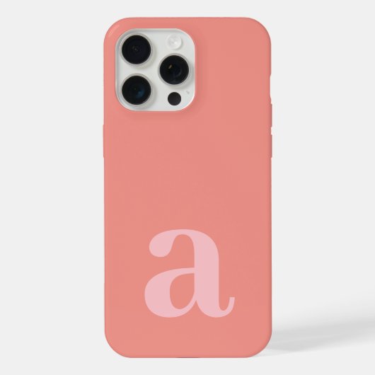 モノグラム 大文字 ピンク シンプル iPhoneケース (裏面)