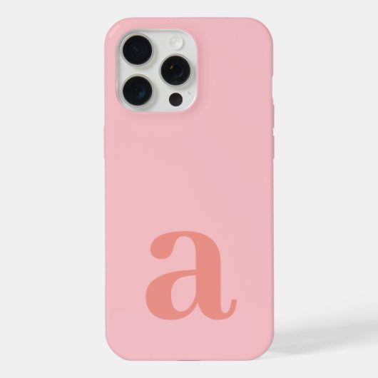 モノグラム 大文字 ピンク シンプル iPhoneケース (裏面)