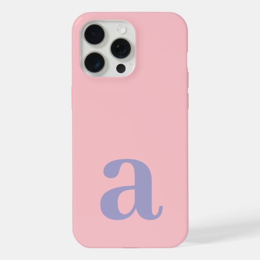モノグラム 大文字 ピンク ブルー ミニマリスト iPhoneケース (裏面)
