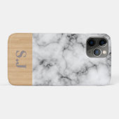 モノグラム 大理石と木の柄 Case-Mate iPhoneケース (裏面(横))