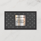 モノグラム |大理石の塗りつぶし背景 名刺 (裏面)