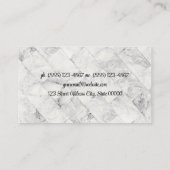 モノグラム |大理石タイルの背景 名刺 (裏面)