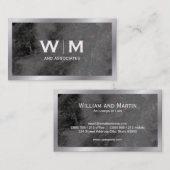 モノグラム |大理石テクスチャ付きエグゼクティブ 名刺 (正面/裏面)