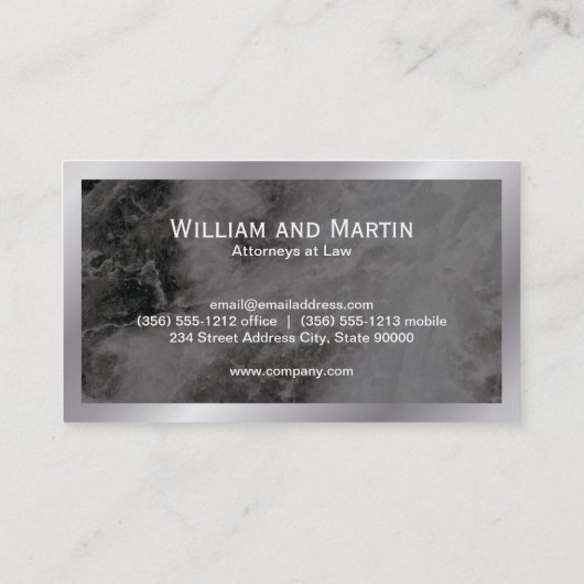 モノグラム |大理石テクスチャ付きエグゼクティブ 名刺 (裏面)