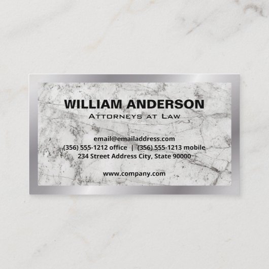 モノグラム | 大理石 | メタル 名刺 (裏面)