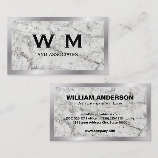 モノグラム | 大理石 | メタル 名刺 (正面/裏面)