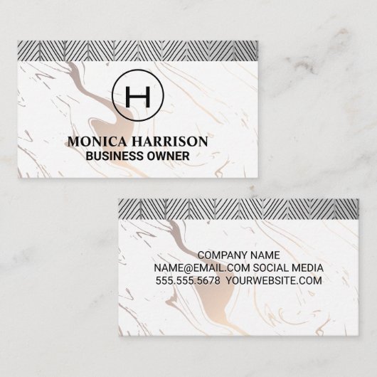 モノグラム |大理石 名刺 (正面/裏面)