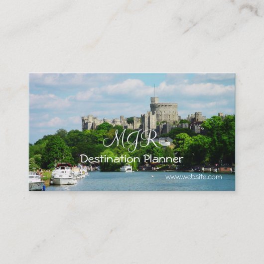 モノグラム、宛先プランナー、旅行休暇 名刺 (正面)