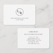 モノグラム、少なくとも白の名刺 名刺 (正面/裏面)