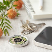 モノグラム |屋内オアシス |植物のラインアップパターン キーホルダー (側面)