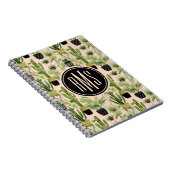 モノグラム |屋内オアシス |植物のラインアップパターン ノートブック (右側)