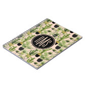 モノグラム |屋内オアシス |植物のラインアップパターン ノートブック (左側)