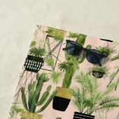 モノグラム |屋内オアシス |植物のラインアップパターン ビーチタオル (インサイチュ)