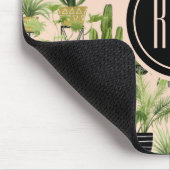 モノグラム |屋内オアシス |植物のラインアップパターン マウスパッド (コーナー)