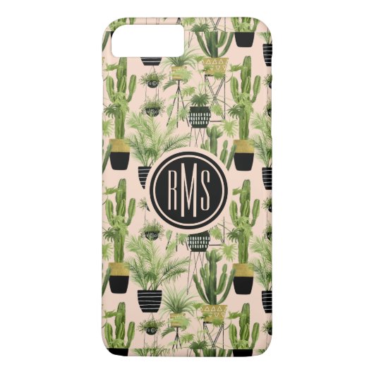 モノグラム |屋内オアシス |植物のラインアップパターン Case-Mate iPhoneケース (裏面)