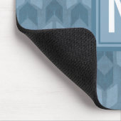 モノグラム|屋外のGeoのステップ|青い矢パターン マウスパッド (コーナー)