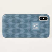 モノグラム|屋外のGeoのステップ|青い矢パターン Case-Mate iPhoneケース (裏面(横))