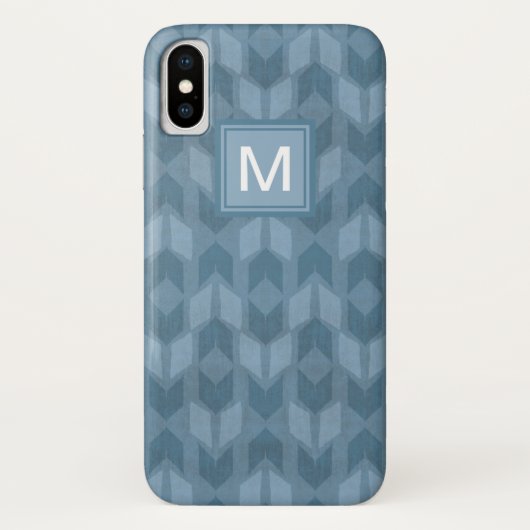 モノグラム|屋外のGeoのステップ|青い矢パターン Case-Mate iPhoneケース (裏面)