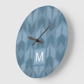 モノグラム |屋外ジオステップ |青い矢印のパターン ラージ壁時計 (傾斜)