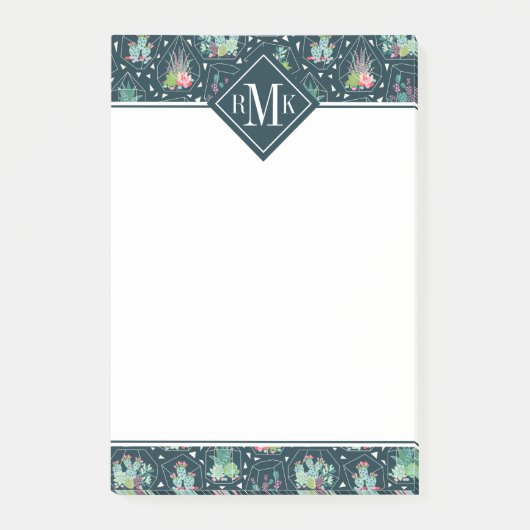 モノグラム|幾何吸着パターン ポストイット (正面)