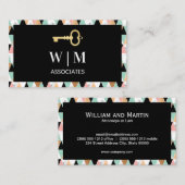 モノグラム |幾何学的パタモダンーン三角形 名刺 (正面/裏面)