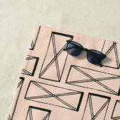 モノグラム |幾何学長方形Xデザイン ビーチタオル (インサイチュ)