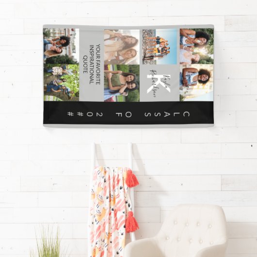 モノグラム・引用文カスタム・フォトコラージュ卒業 横断幕 (インサイチュ)