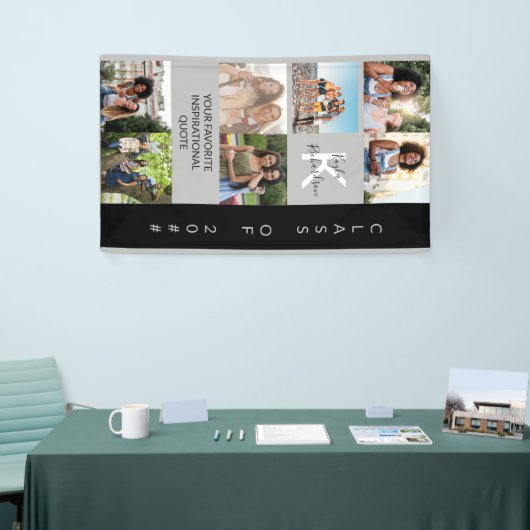 モノグラム・引用文カスタム・フォトコラージュ卒業 横断幕 (トレードショー)