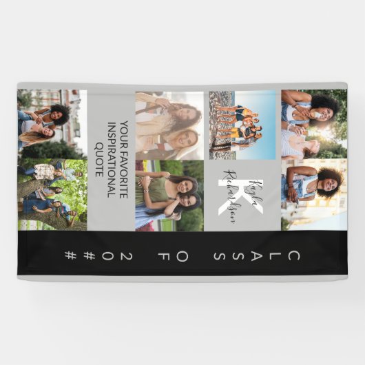 モノグラム・引用文カスタム・フォトコラージュ卒業 横断幕 (横)