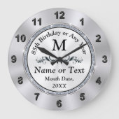 モノグラム、彼または彼女のための第85誕生日ギフト、 ラージ壁時計 (正面)