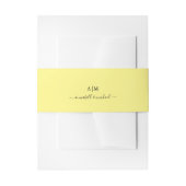 モノグラム, 手書き, エレガントな黄色 招待状ベリーバンド (正面例)