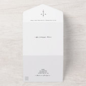 モノグラム　手書き　シック　クロス オールインワン招待状 (外側)