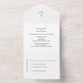 モノグラム　手書き　シック　クロス オールインワン招待状 (内側)