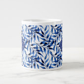 モノグラム|手水色のイ色彩の鮮やかンクパターン ジャンボコーヒーマグカップ (正面)